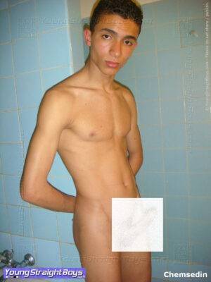 Chemsedin, a handsome Arabian boy nude and with dick erect (may be partially or slightly censored for protection of minors)